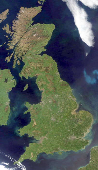 Satellite image of Great Britain